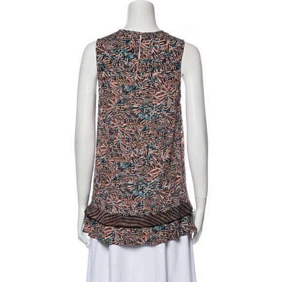 New PROENZA SCHOULER 100% Silk Print Sleeveless Bias Hem Hi Low Tunic Top Sz SM - Picture 11 of 15